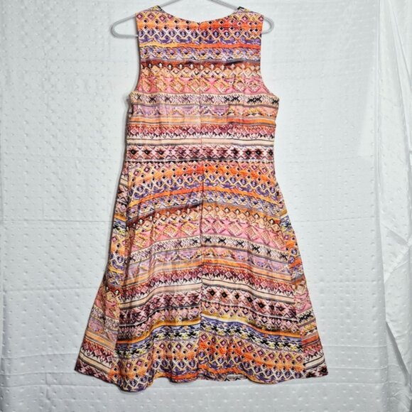 Rabbit Petite Women's Boho Colorful Sleeveless  Dress Size 10 - Picture 2 of 12